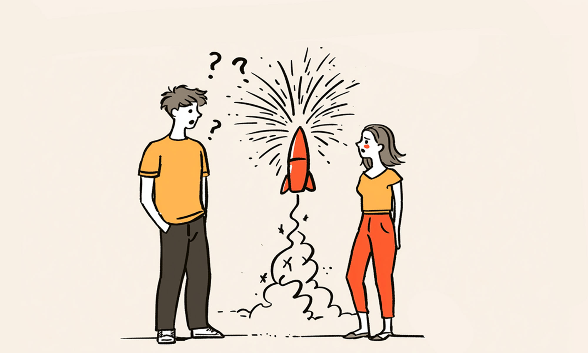 Young man asking his girlfriend an awkward retroactive jealousy question