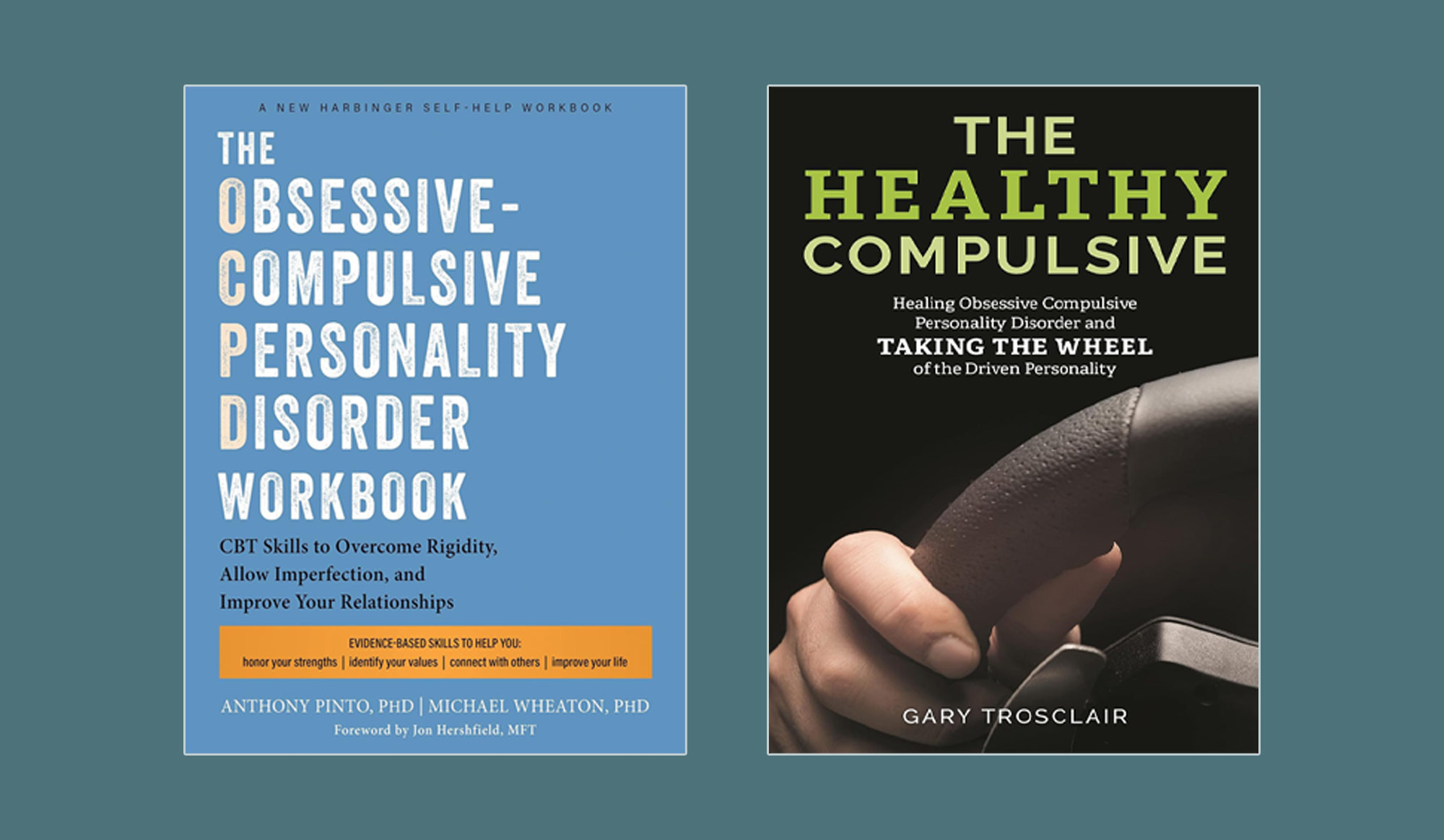 Covers of two OCPD books: The OCPD Workbook and The Healthy Compulsive